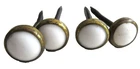 Set Of 4 Victorian Picture Hanging Nails Milk Glass Bead screw on Heads A