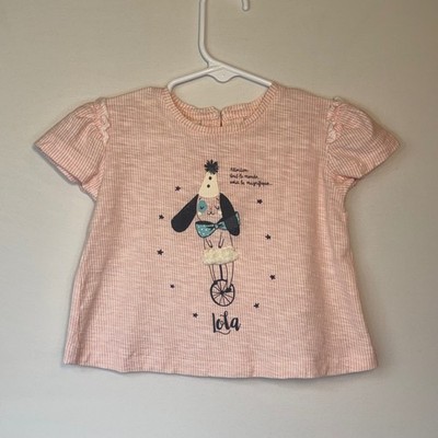Zara Baby Girl Lola Summer Spring French Puppy Top Size 3-6m