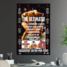 UFC 1 Fight Poster Print Royce Gracie Vs Ken Shamrock First Ultimate Fight