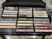 Mixed Lot Of Cassette Tapes With Case Patsy Cline Kenny Rogers More
