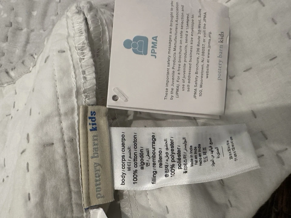 Pottery Barn Kids Юбка для Кроватки Кроватки Детская Новая с ценниками! Серый/белый - Изображение 4 из 4