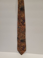 Vintage Silk Necktie Tropical Bird Print - Retro Design Studios - Slight Damage