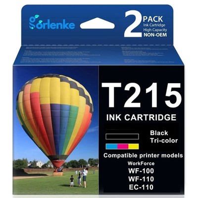 T215 Ink 2PK BK/Tricolor with chip Compatible for Workforce WF-110 WF-100EC-C110