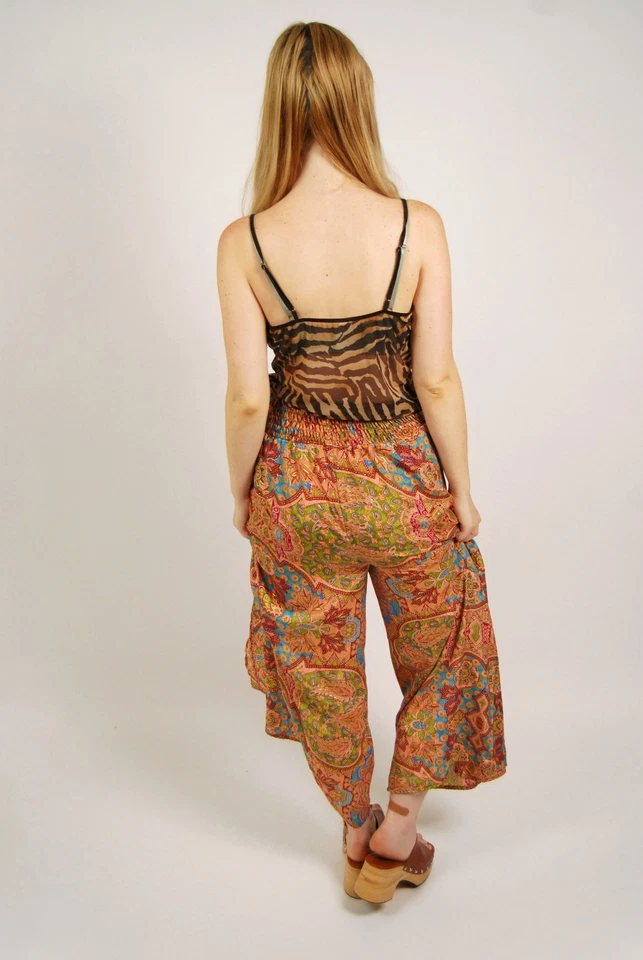 Y2K Tiger Tank (M) mediano vintage marrón puro animal print cami ver a través lindo Foto 3 de 4