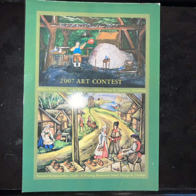 Polish Poland Postcard 2007 Art Contest 5x7 Approx Jamestown Va Rare Vintage
