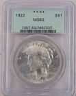 1922 Peace Silver Dollar PCGS MS 63 US Mint $1 Coin Philadelphia Mint