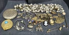 Vintage Lot 22 Pieces Costume Jewelry Collection Assortment Compacts
