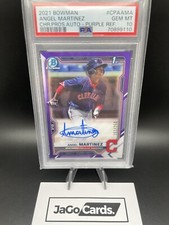 Angel Martinez 2021 Bowman  1st  Auto Purple Refractor /250 PSA 10!!
