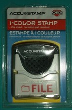 FILE ACCU-STAMP COSCO 1-COLOR STAMP PRE-INKED RED ACCU STAMP FILE NEW 2005