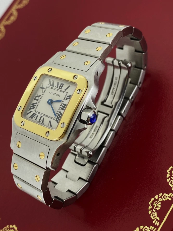 Reloj Cartier Santos Galbée ref 1567 Dos Tonos Oro y Acero 24mm Cuarzo Damas Foto 3 de 4