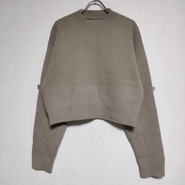 AMERI Wool acrylic pullover sweater knit beige 4-… - image 1