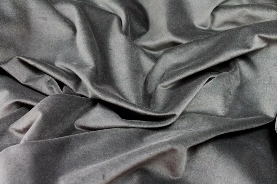 CHARCOAL GREY PLUSH VELVET upholstery fabric material 460GSM