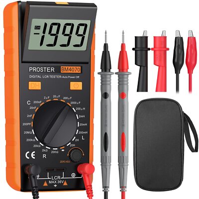 LCR Meter Digital LCR Multimeter Capacitance Resistance Inductance Measuring ...