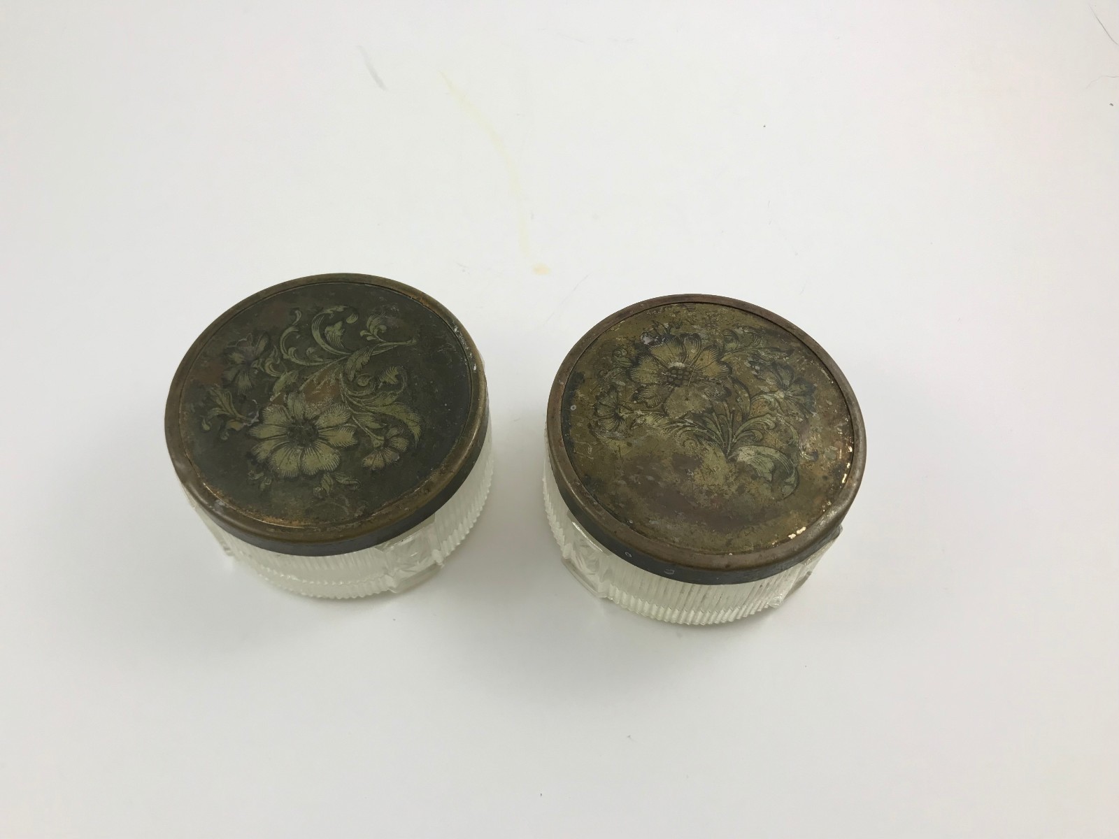 2 Vintage Powder Jars / Trinket Jars eBay