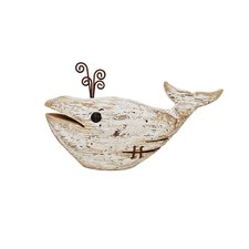 Morning View Wooden Whale Decor Rustic Nautical Decor Free Standing Wood Whal...
