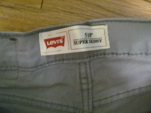 BOYS LEVI'S 510 SUPER SKINNY GRAY STRAIGHT JEANS SIZE 12R - Picture 6 of 7