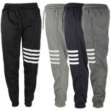 Men's Light Weight Joggers Draw String Sports Sweat Pants w/ Stripe Print Design