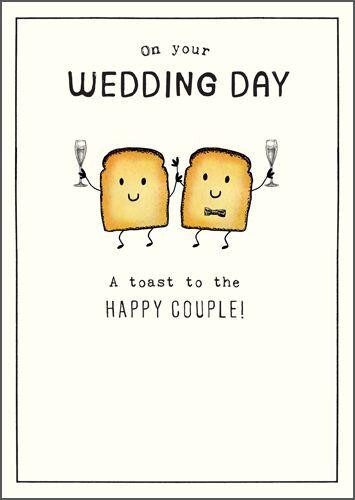 Funny Toast To The Happy Couple Wedding Card – Stylish Humour Greeting Card