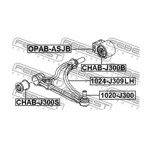 Front Left Control/Trailing Arm wheel suspension FEBEST for Orlando 1024-J309LH - Picture 2 of 6