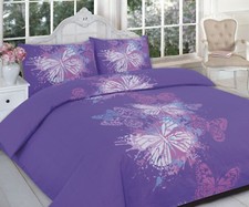 Luxury Design Butterfly Purple Duvet Cover Set Bedding with Pillowcase Bed Cover
