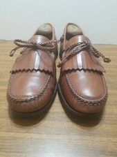 ALLEN EDMONDS NOTTINGHAM ALL LEATHER 11.5/D/ BROWN SLIPON MADE IN THE USA. 1