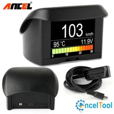 Ancel A202 12V Digital Car HUD Gauge OBD II Smart Speed Voltage Meter Fuel TEMP