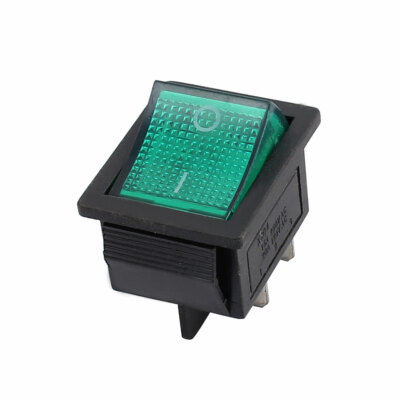 Green Light 4 Pin DPST On-Off Snap In Boat Rocker Switch 15A/250V 20A/125V AC
