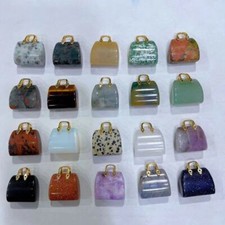 50pc Natural Crystal Small Handbag Engraved Pendant Gift
