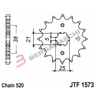 JT Pignons JTF824.15 15T Pignon Avant En Acier - Compatible TE, WR, SM, SMR