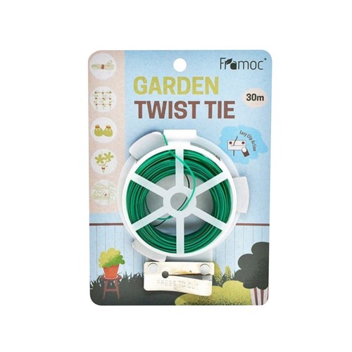 Kitchen Bag Gardening Plant Green Twist Tie Wire Roll With Cutter Strapping 30m - Picture 3 of 18