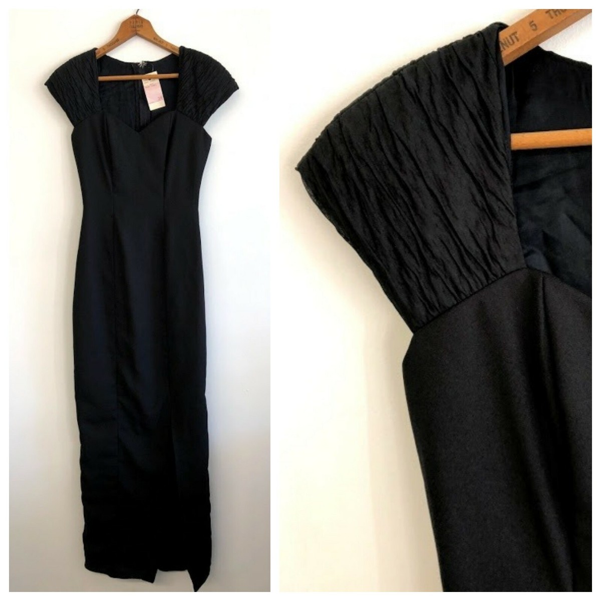 VTG Alfred Angelo Black Full Length Formal Dress Union Size 3/4 Prom  Wedding NWT | eBay