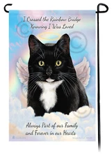 Tuxedo Cat Memorial Garden Flag
