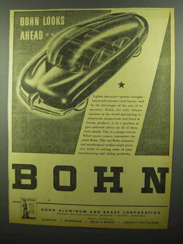 1942 Bohn Aluminum and Brass Ad - Looks Ahead | eBay