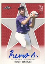 RENZO GONZALEZ 2020 Leaf Perfect Game PG National Showcase Red AUTO /5 MIAMI