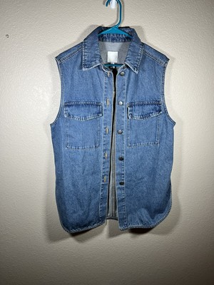H\u0026M Denim Vest Womens Size Small Blue 