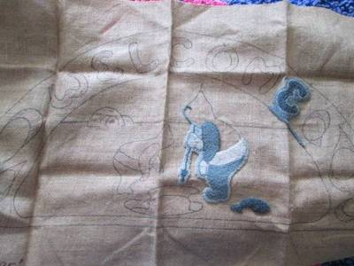 Eskimo Welcome (Ice Fishing & Igloo) Burlap Rug Hooking Canvas 18x37 inches-