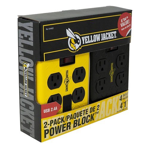 Yellow Jacket Southwire 4 Outlet Power Block + 2 USB Ports (2 pk.) eBay