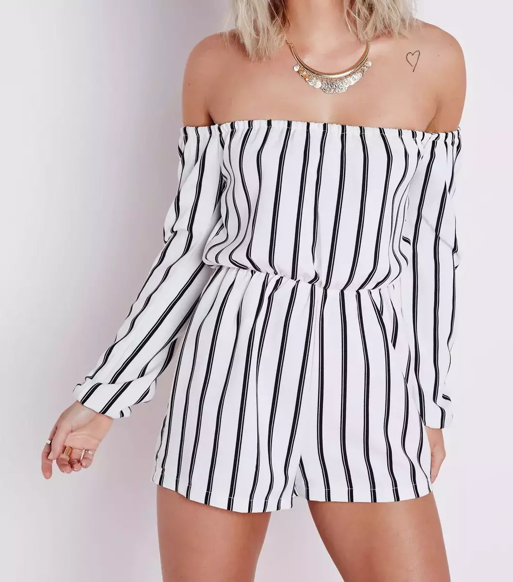 White bardot hot sale playsuit