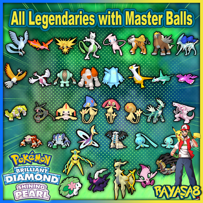 Legendary Pokemon Shiny All 36 Shining Pearl Brilliant Diamond Master  Balls