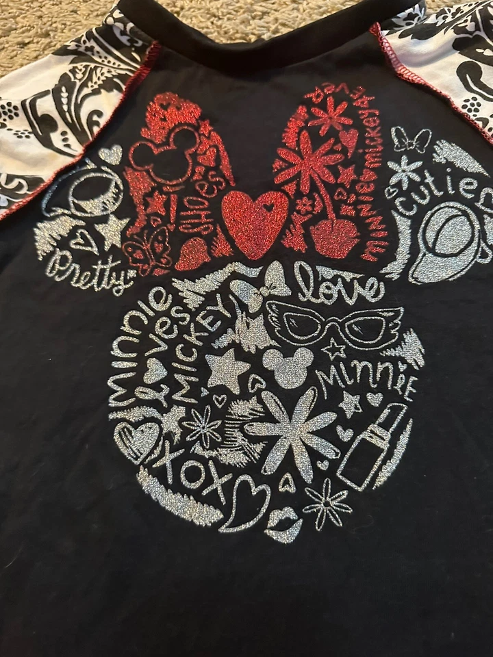 Vestido Boutique Personalizado Minnie Mouse Upcycle Niñas Talla 5/6 Aprox Foto 2 de 4