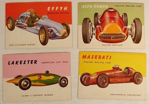 WORLD ON WHEELS 1954 8 CARTAS COCHES DE CARRERAS ALFA ROMEO MASERATI ETC EN MUY BUEN ESTADO-CASI NUEVO - Imagen 2 de 3