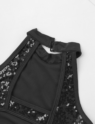 Kids Girls Rompers Dance Unitard Sparkly Bodysuit Cutouts Leotard Performance - Picture 12 of 81