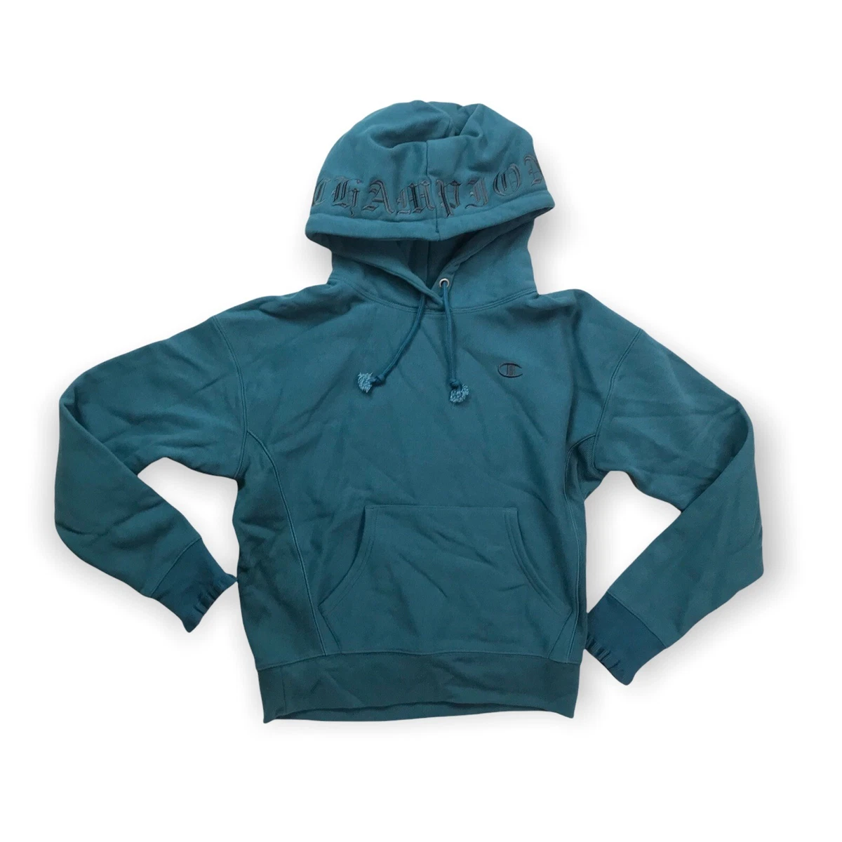 Women champion L S hoodie sweater 100 authentic size Medium logo Teal Blue