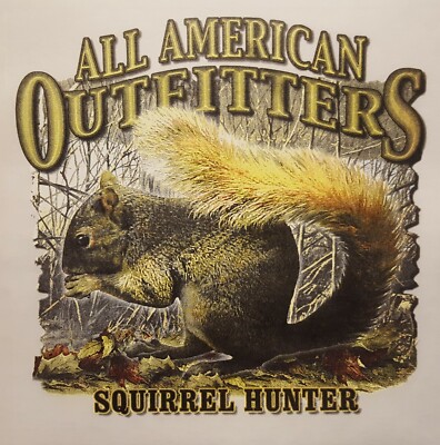 ALL AMERICAN OUTFITTERS SQUIRREL HUNTER SHIRT #597 FRONT PRINT ONLY
