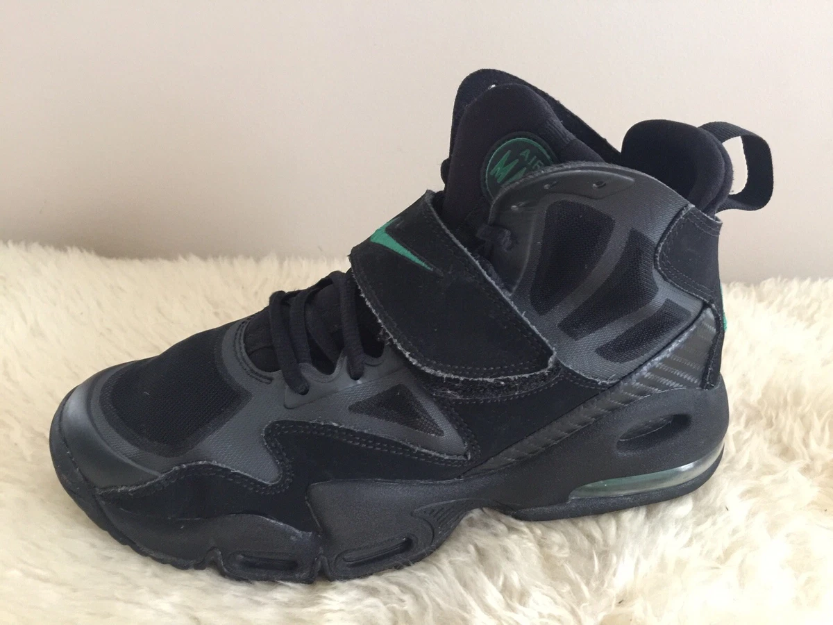 Nike Air Max 2 Black Green Hi Top Basketball Shoes Youth Size 5.5y