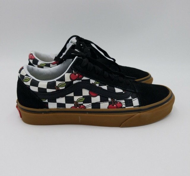 cherry checkered vans