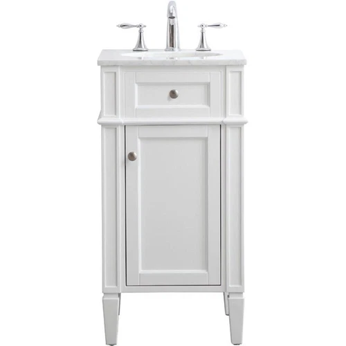 Elegant Decor Park Avenue 18" Single Marble Top Bathroom Vanity in White - Picture 5 of 18