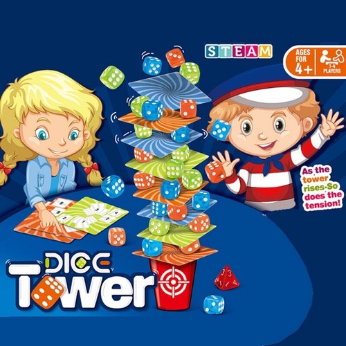 Educational Dices Tower Game Cognitive Skill Stacking Toy Family Board Game Toy - Bild 4 von 8