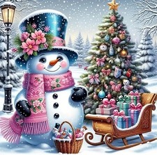 5D Christmas Diamond Painting Kits for Adults, Christmas Snowman Diamond Art Kit