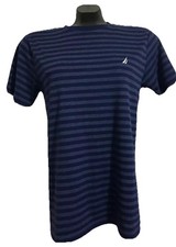 Nautica Youth Boys T-Shirt Navy Blue Stripe LARGE 14/16
